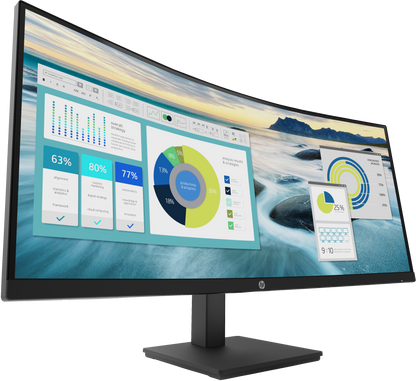 Monitor HP P34hc G4 34" Curvo WQHD Resolución 3440x1440 Panel VA VGA/HDMI