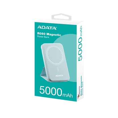 Power Bank Adata Inalámbrico 5000MAH de Carga Rápida QC PD de 20 W Magnético Color Azul