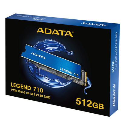 Unidad de Estado Solido SSD Adata 512GB Legend 710 NVMe M.2 1.000MB/s Escritura 2400 MB/s Lectura PCI Express 3