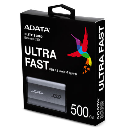 SSD Adata Externo 500GB SE880 3.2 USB-C Gris