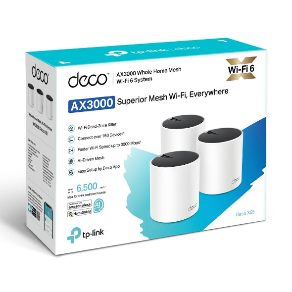 Punto de Acceso TP-Link MU-MIMO Mesh Wi-Fi 6 Double Band 574 Mbps at 2 4 GHz 2402 Mbps at 5 GHz 3 pack