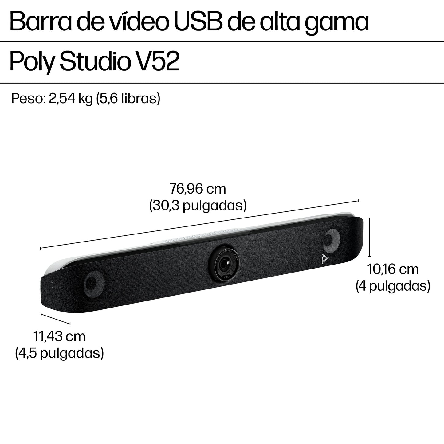 Barra de Video Poly Studio V52 USB
