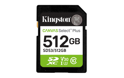 Memoria SD Kingston Flash Canvas Select Plus 512GB SD UHS-I Clase 10