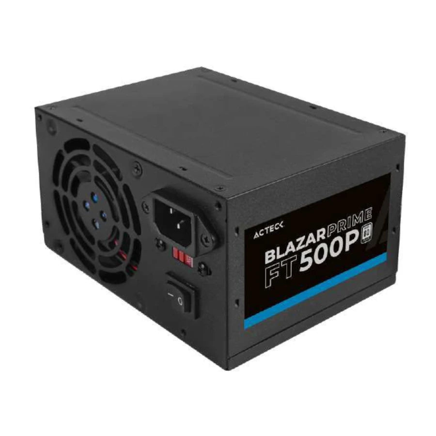 Fuente de Poder Acteck Blazar Prime FT500P ATX 500W 1x20+4 pin + 1xAtx 4 + 2xSata + 2xMolex 4 pin + 1x Negro