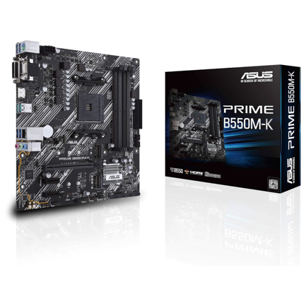 Tarjeta Madre ASUS PRIME B550M-K AM4 128GB 4xDDR4 HDMI VGA DVI