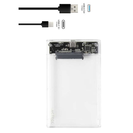 Gabinete Acteck de Disco Duro Armor Clear HC440 2.5 SATA USB 3.0 Blanco