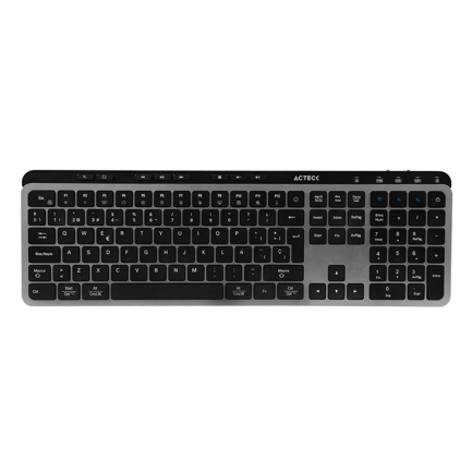 Teclado Multidispositivo Acteck Inspire Krea TI755/2.4MHz+2modosBT Elite Negro-Gris