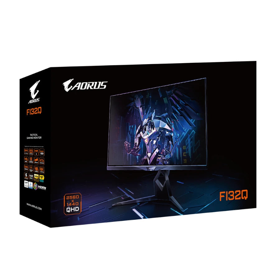 Monitor Gigabyte AORUS Gaming FI32Q 31.5" IPS QHD 2560x1440 2xHDMI 1xDP 1ms GTG 170Hz HDR400 FreeSync Color Negro