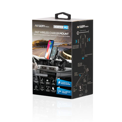 Soporte Vehicular Argomtech Para Celular Con Cargador Inalambrico Rapido  Brazo Telescopico/15w