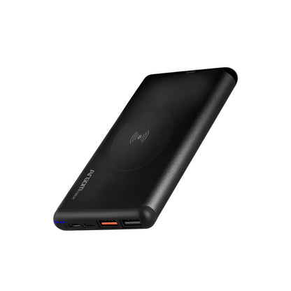 Power Bank Argomtech S12w Delgado De Aluminio Con Cargador Rapido Wireless