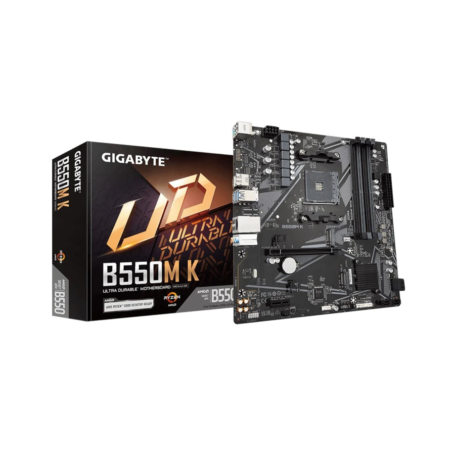 Tarjeta Madre Gigabyte B550M K 4xDDR4 128GB 4733Mhz PCIe 4.0 M.2 HDMI DP S AM4 Ryzen mATX
