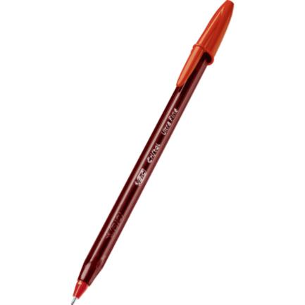 Bolígrafo BIC Cristal Precisión y Suavidad Punto Ultra Fino 0.7mm Color Rojo C/12+1 Pzas
