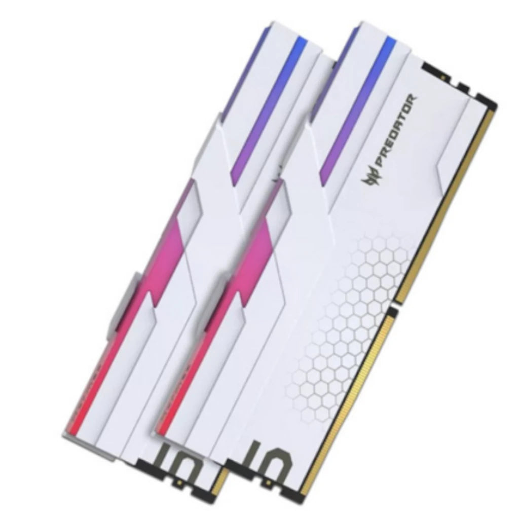 Memoria RAM Biwin Predator Hermes RGB DDR5 6000MHz 32GB (2x16GB) Color Blanca