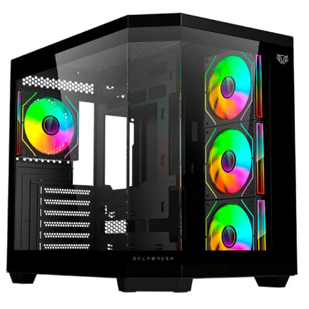 Gabinete Gamer Balam Rush Media Torre Tank Master 9600 TB USB C 3.1/USB 3.0/USB 2.0/Audio Fan ARGB Negro