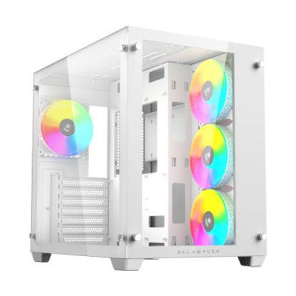 Gabinete Acteck Gamer Media Torre Tank Pro GM930 Max MB ATX Ultra Wide Panel Izq Cristal + Frente Cristal 2xUSB 3.0 + 4xFan RGB con HUB Blanco