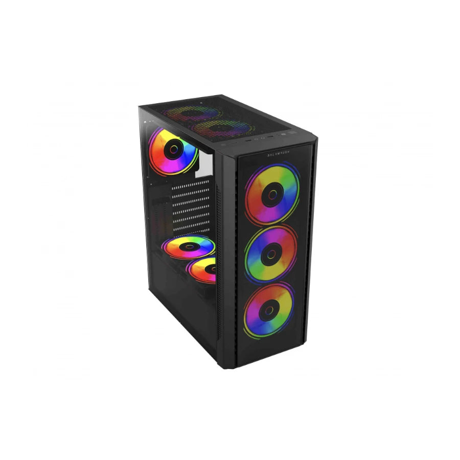 Gabinete Acteck Gamer Media Torre Dragonfly II Crystal GM745 Max MB ATX Panel Izq Cristal + Frente Cristal con Ranura 1xUSB 3.0 + 4xFan RGB Negro
