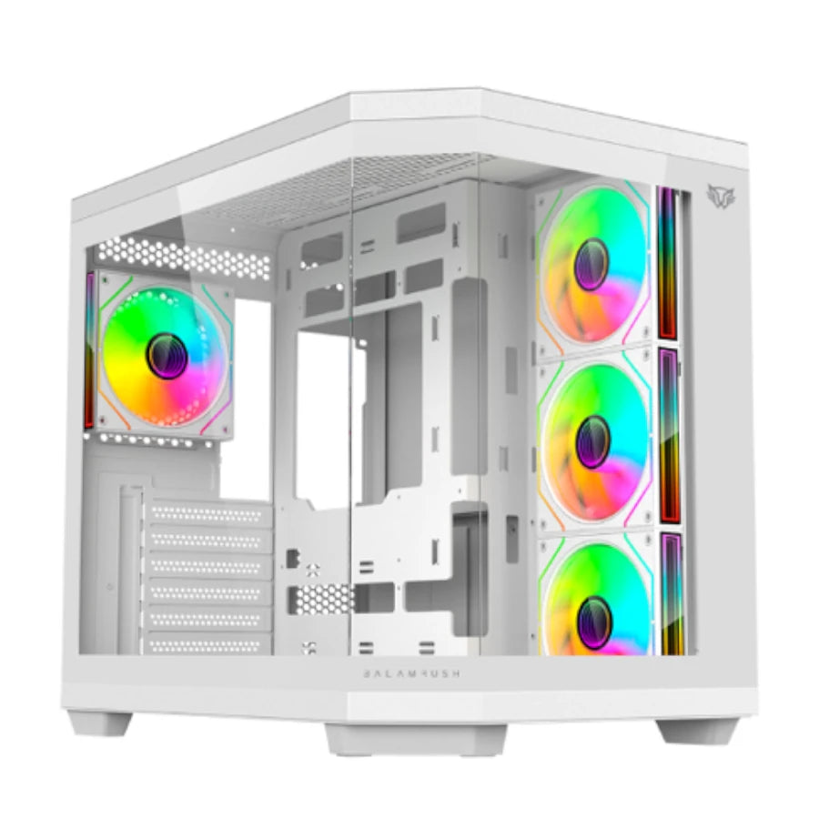 Gabinete Gamer Acteck Media Torre Tank Master 9600 TB Max MB ATX Ultra Wide + Sin Bordes/1xUSB C + 1xUSB 3.0 + 1x USB + Audio+ 4xFan ARGB / Blanco