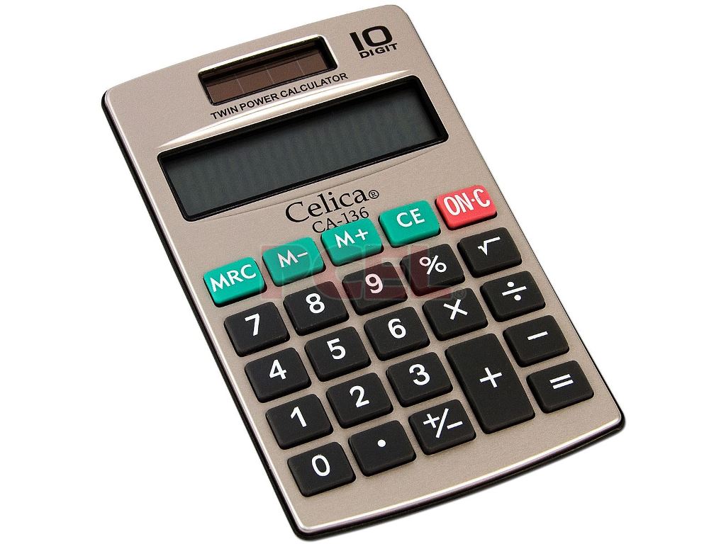 Calculadora celica bolsillo 10 dig dual cubierta metalica