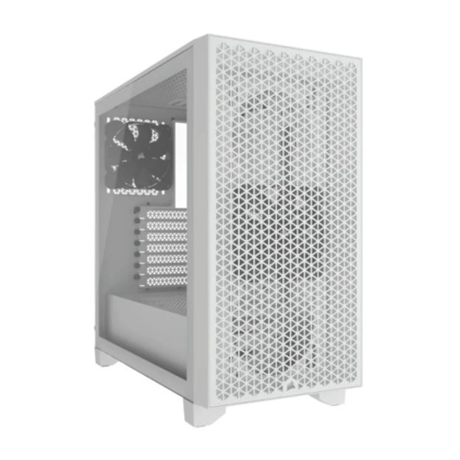 Gabinete Corsair 3000D AirFlow Media Torre ATX mATX ITX Cristal Templado Blanco 2xFan Sin Fuente
