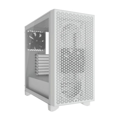 Gabinete Corsair 3000D AirFlow Media Torre ATX mATX ITX Cristal Templado Blanco 2xFan Sin Fuente