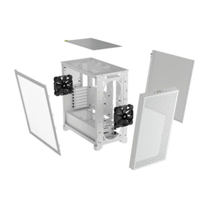 Gabinete Corsair 3000D AirFlow Media Torre ATX mATX ITX Cristal Templado Blanco 2xFan Sin Fuente