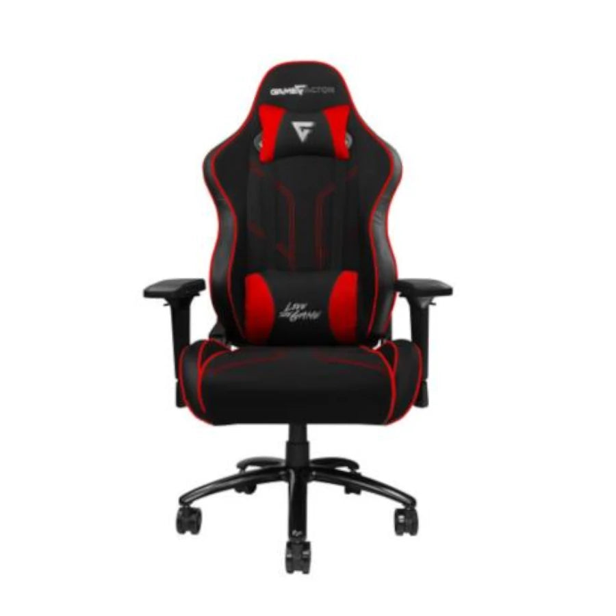 Silla Game Factor CGC600 Tela Reclinable con Descansa Brazos 4D Estrella Metálica Color Rojo-Negro