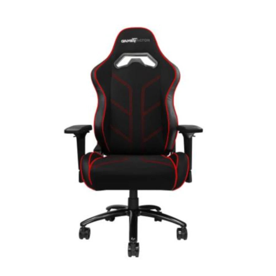 Silla Game Factor CGC600 Tela Reclinable con Descansa Brazos 4D Estrella Metálica Color Rojo-Negro