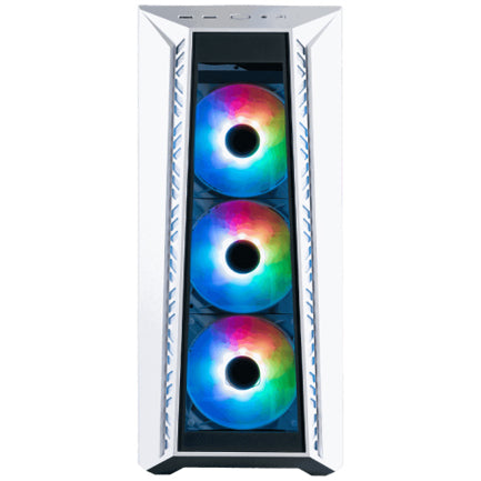 Gabinete Gamer Cooler Master MasterBox MB520 Mid Tower ATX mATX ITX Vidrio Templado 3xFan ARGB Color Blanco Sin Fuente