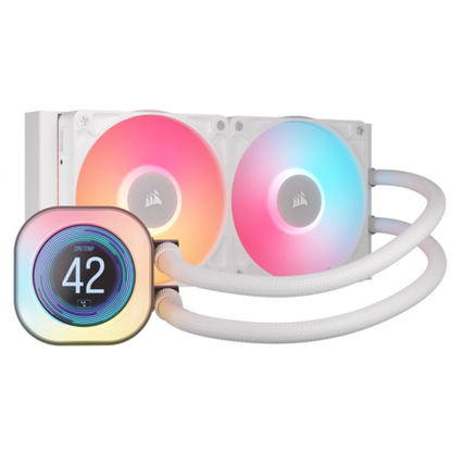 Enfriamiento Líquido Corsair iCUE LINK TITAN 240 RX LCD 240mm 1851 1700 AM4 AM5 Blanco