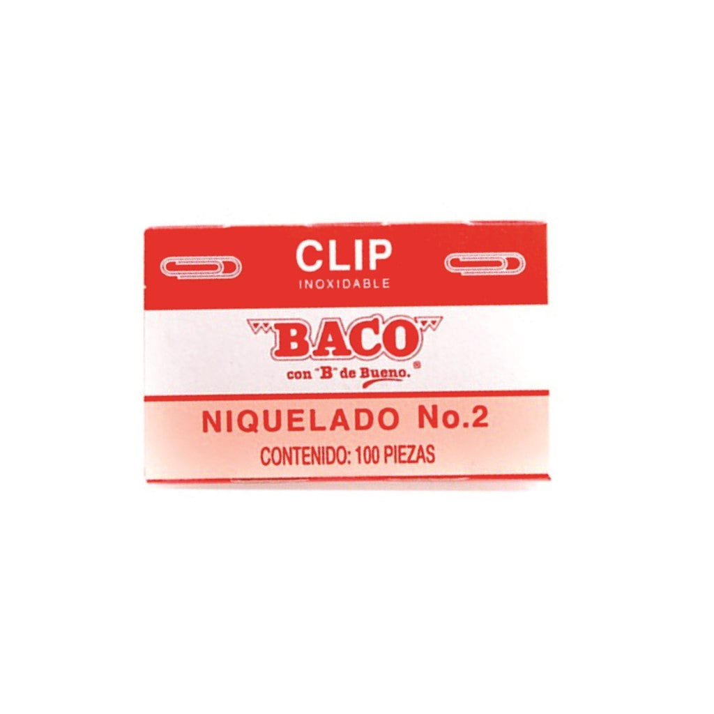 Clip baco niquelado 2 c/100 clips pqte c/10
