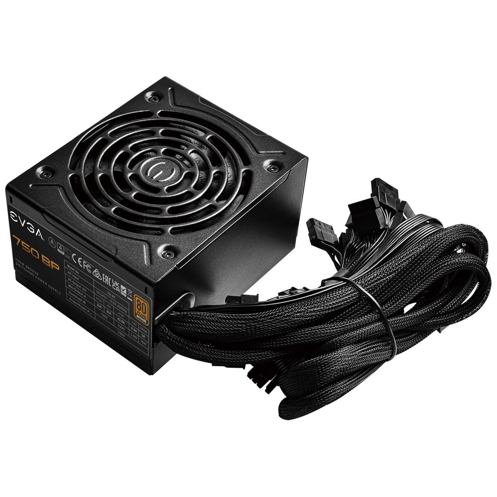 Fuente de Poder EVGA BP 750W 80 Plus Bronze ATX 12V 24 pin Fan 120mm Negro