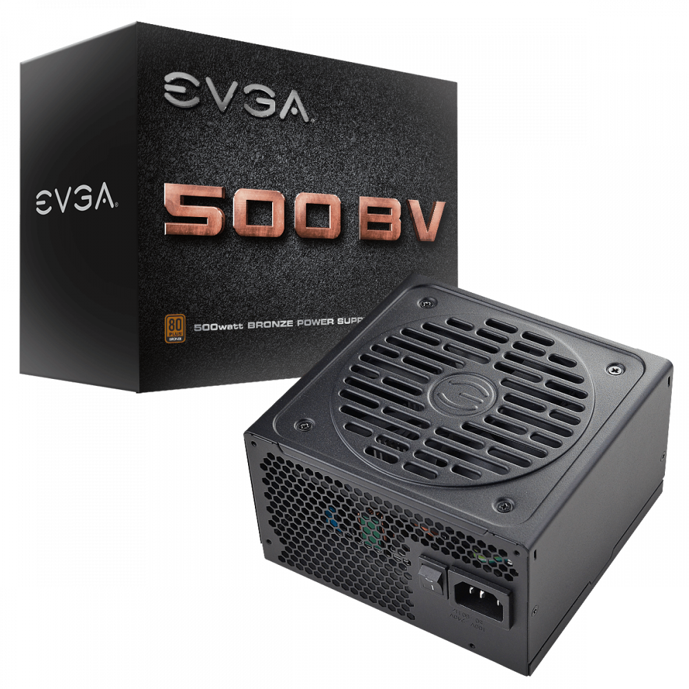 Fuente de Poder EVGA BV 500W 80 Plus Bronze ATX 12V 24 pin Fan 120mm Negro