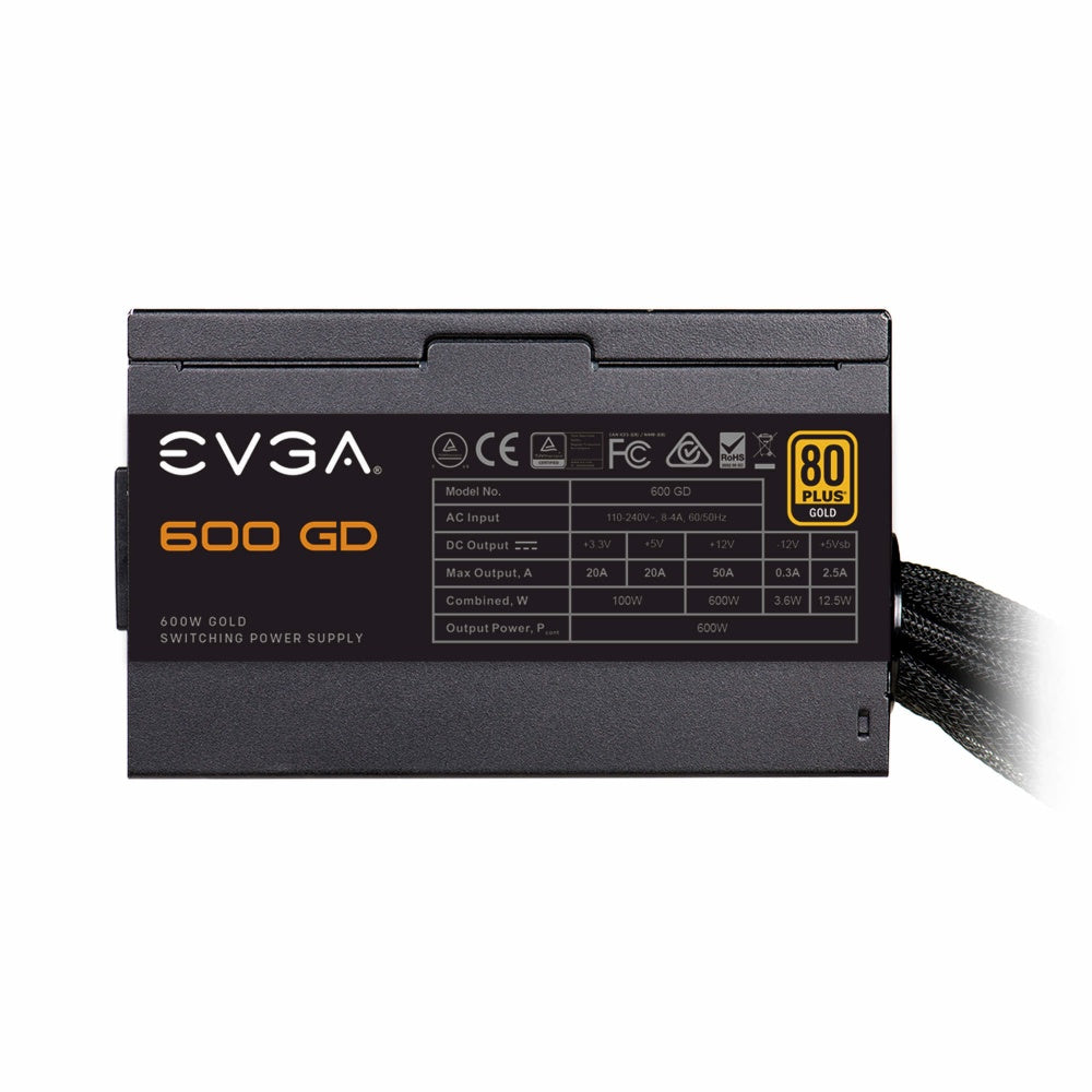 Fuente de Poder EVGA GD 600W 80 Plus Gold ATX 12V 24 pin Fan 120mm Negro