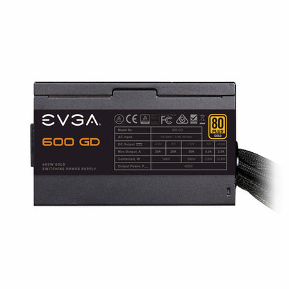 Fuente de Poder EVGA GD 600W 80 Plus Gold ATX 12V 24 pin Fan 120mm Negro