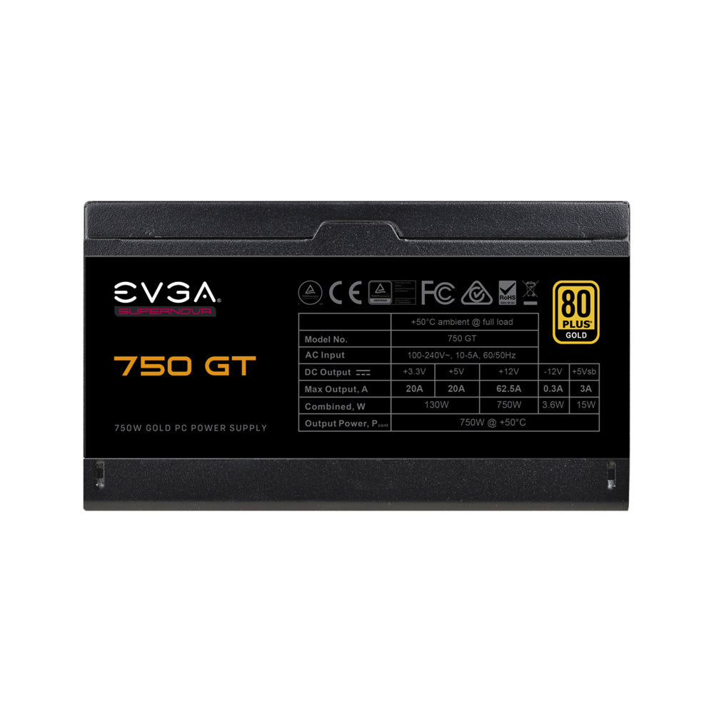 Fuente de Poder EVGA SuperNova 750W GT 80 Plus Gold ATX 12V Eco Mode Full Modular 24 pin Fan 135mm Negro