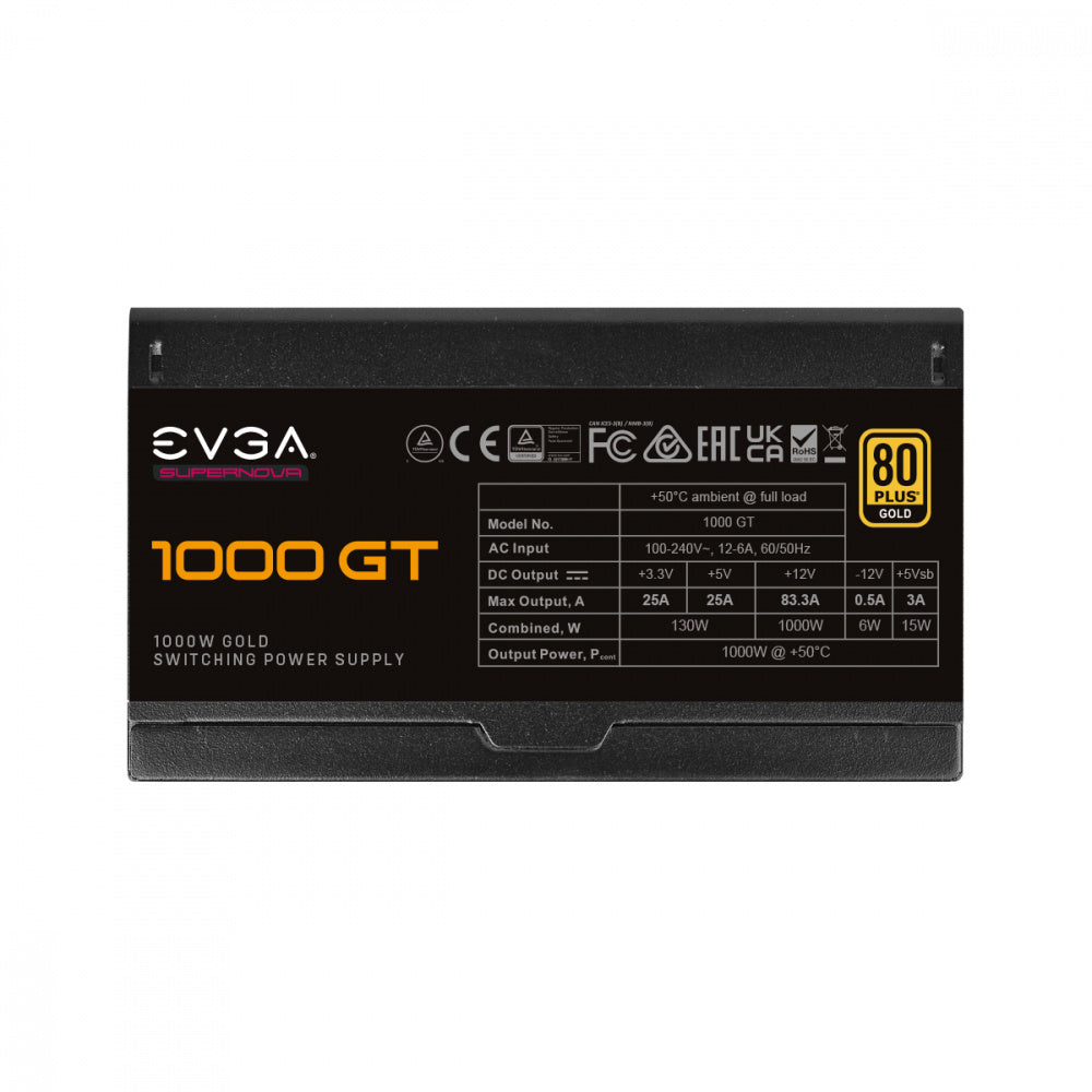 Fuente de Poder EVGA SuperNova 1000W GT 80 Plus Gold ATX 12V Full Modular 24 pin Fan 135mm Negro