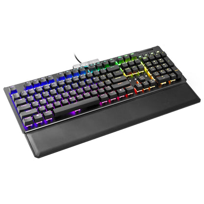 Teclado Gamer EVGA Z15 RGB Multi Mecanico Switch Clicky Speed Bronze Alambrico reposa muÃ±ecas magnetico Negro (EspaÃ±ol)