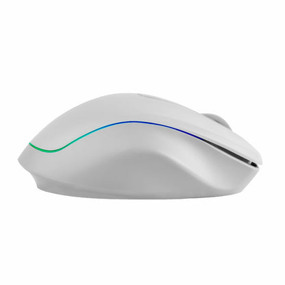 Raton Inalambrico Perfect Choice Blanco Recargable Con Luz Y Clic Silencioso Lumier Pro