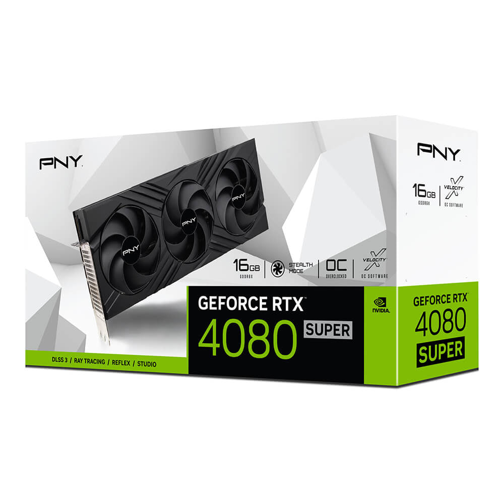 Tarjeta de Video PNY Verto GeForce RTX4080 Super OC 16GB Triple Fan GDDR6X PCIe 4.0 256 bit 1xHDMI 3xDP