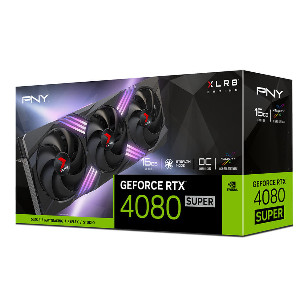 Tarjeta de Video PNY XLR8 Gaming Verto GeForce RTX4080 Super OC 16GB EPIC-X ARGB Triple Fan GDDR6X PCIe 4.0 1xHDMI 3xDP