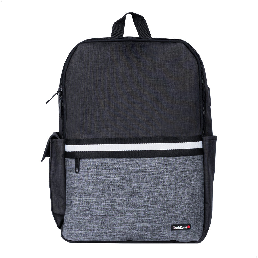 Backpack Tech Zone Glad Negro Portalaptop 15.6 Pulgadas Conector Usb Externo Cierres Metalicos Autorreparables