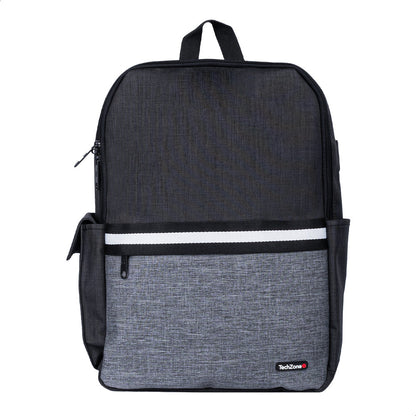 Backpack Tech Zone Glad Negro Portalaptop 15.6 Pulgadas Conector Usb Externo Cierres Metalicos Autorreparables