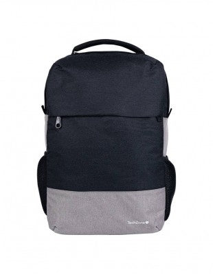 Backpack Tech Zone Strong Grey Portalaptop 15.6 Pulgadas Conector Usb Externo Cierres Metalicos Autorreparables