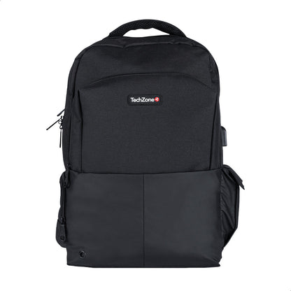 Backpack Tech Zone Courage Gris Portalaptop 15.6 Pulgadas Conector Usb Externo Cierres Metalicos Autorreparables