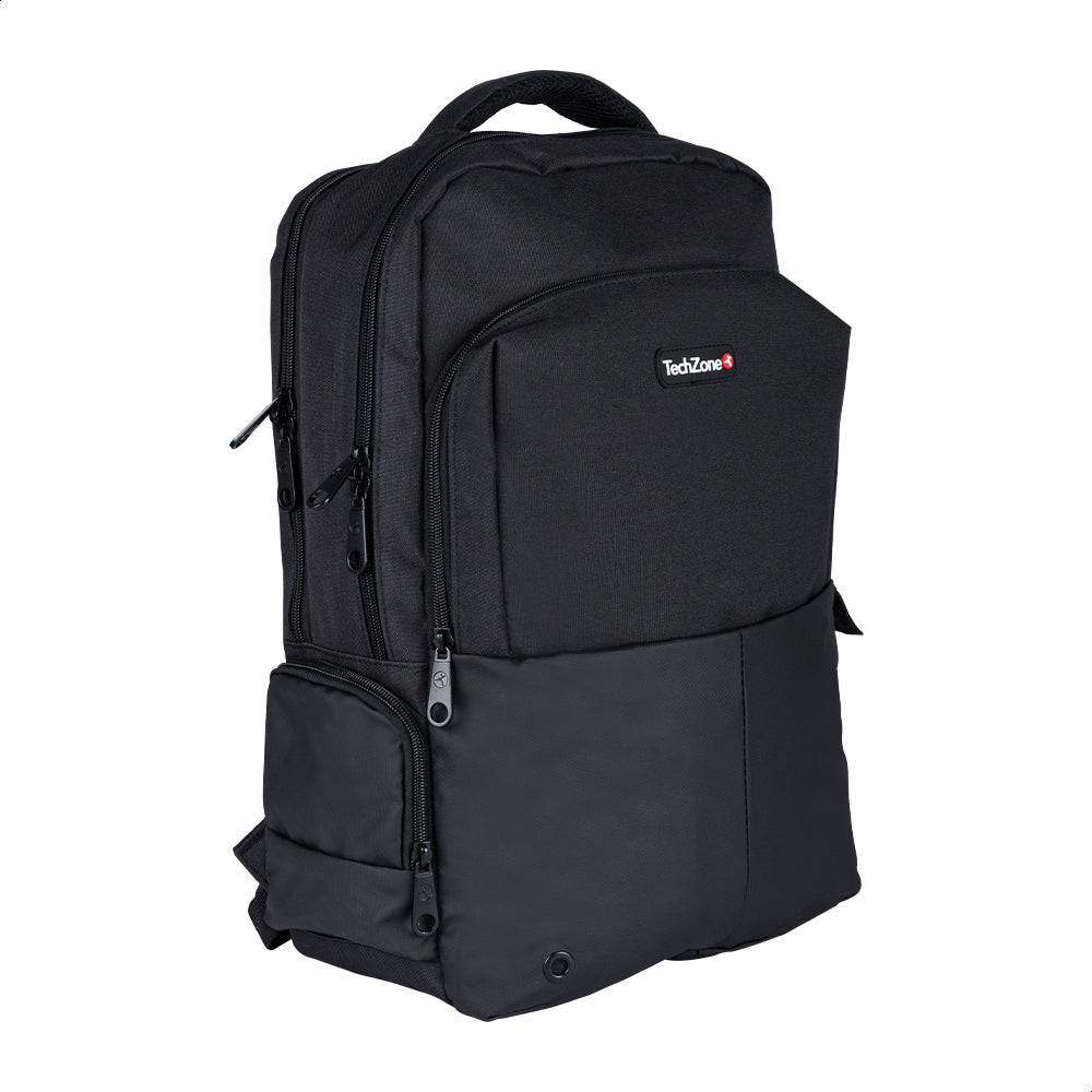 Backpack Tech Zone Courage Gris Portalaptop 15.6 Pulgadas Conector Usb Externo Cierres Metalicos Autorreparables