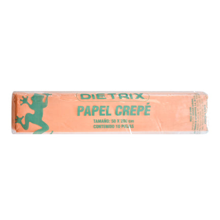 Papel Crepe Dietrix 50x200cms Durazno Paquete con 10 Hojas