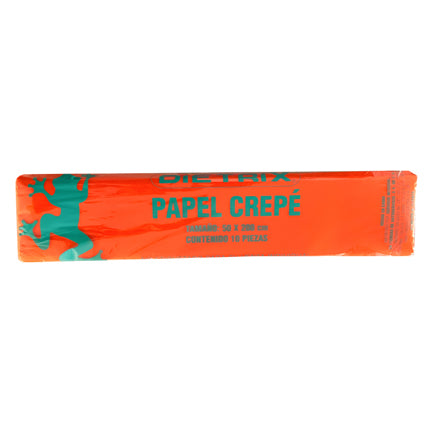Papel Crepe Dietrix 50x200cms Mandarina Paquete con 10 Hojas