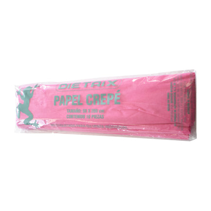 Papel Crepe Dietrix 50x200cms Rosa Mexicano Paquete con 10 Hojas