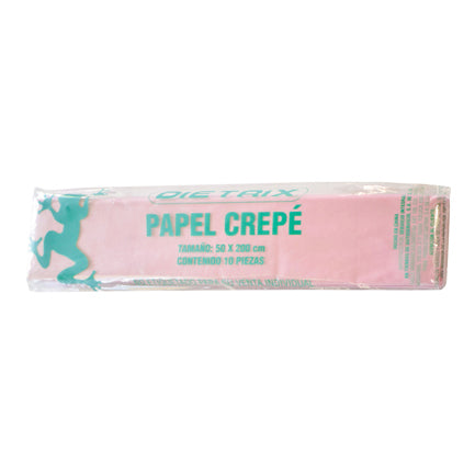 Papel Crepe Dietrix 50x200cms Rosa Pastel Paquete con 10 Hojas