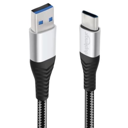 Cable Duplimax Platinum USB-C 2.0A 1.5m Color Negro con Plata